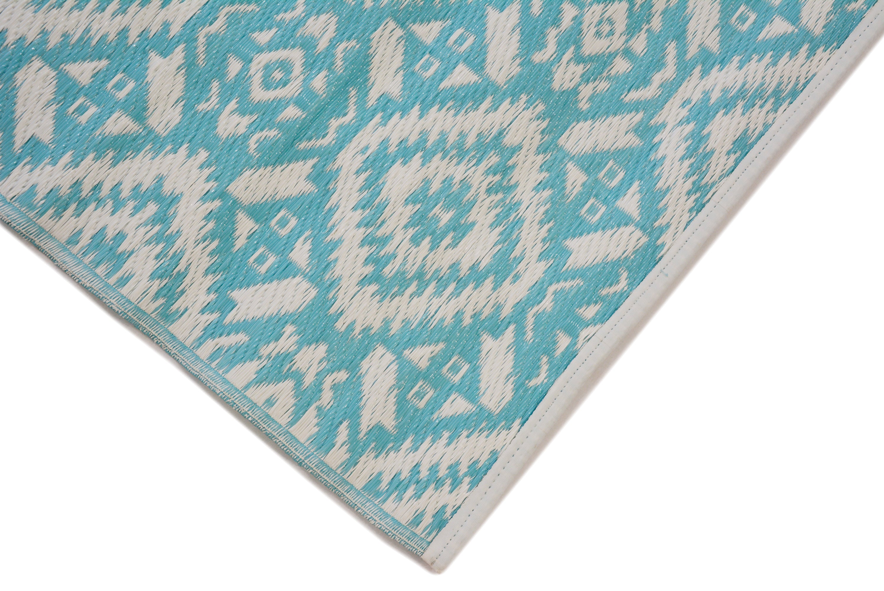 Reversible Indoor/Outdoor Mats - Chatai-Boheme-2-Aqua-120x170