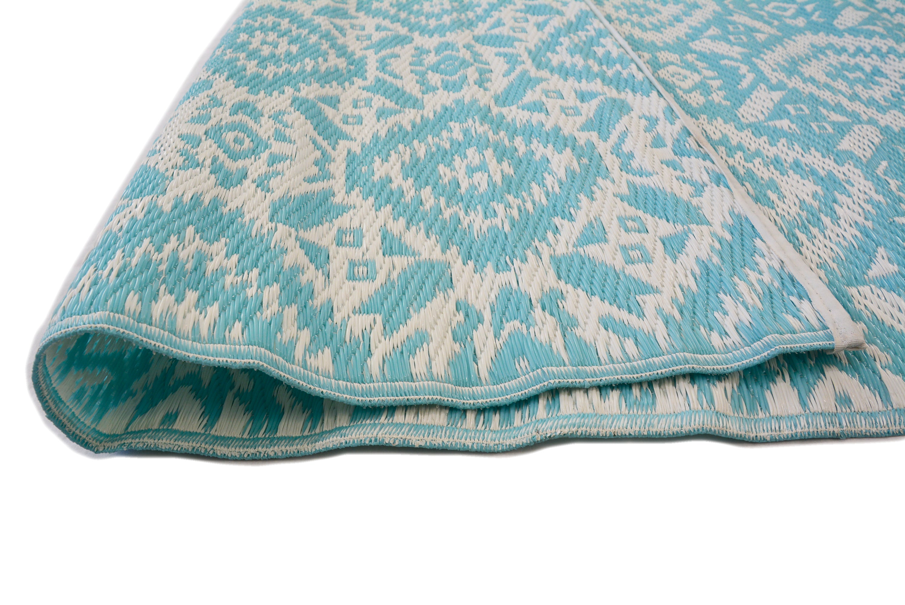Reversible Indoor/Outdoor Mats - Chatai-Boheme-2-Aqua-120x170