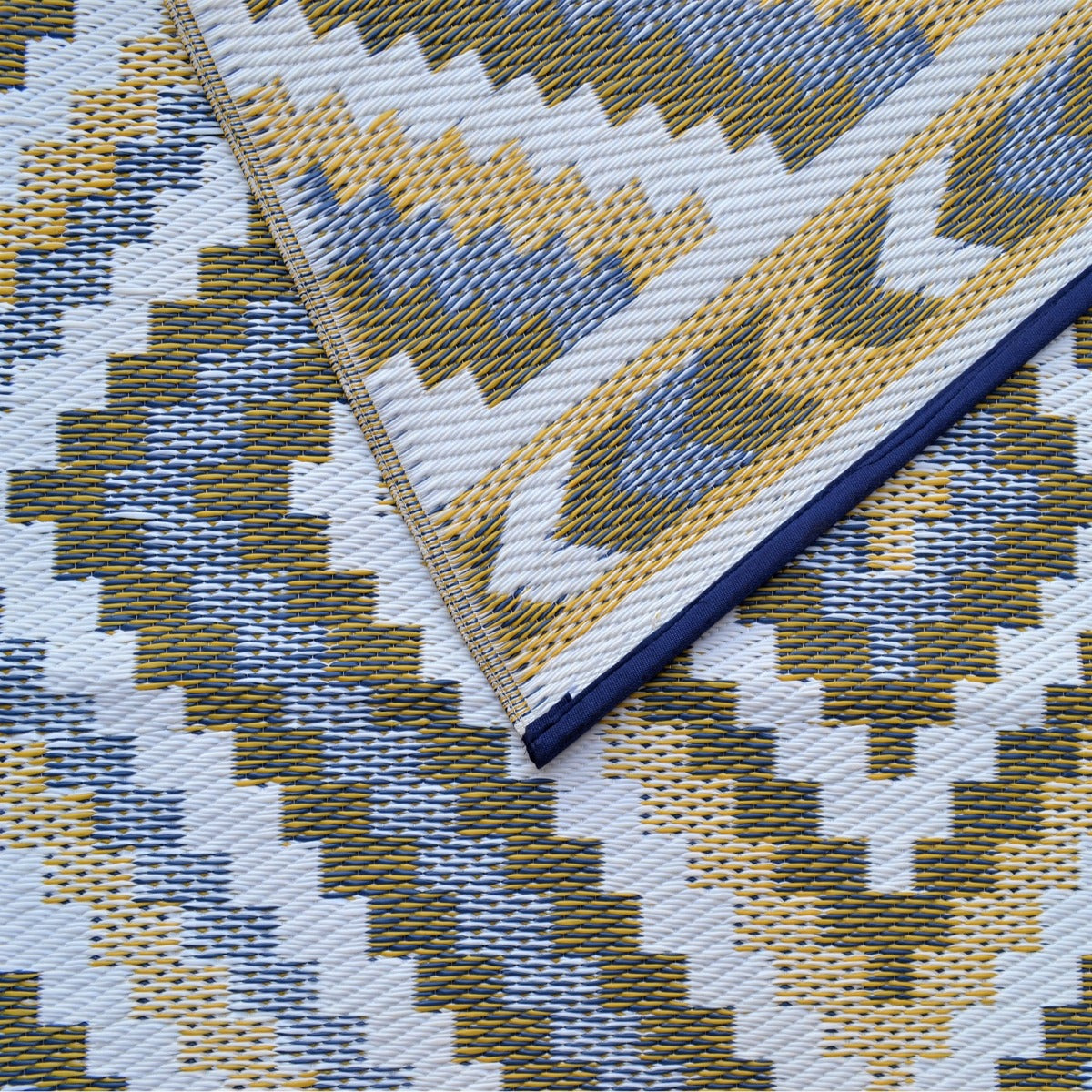 Reversible Outdoor Plastic Mat - Chatai Illusion-Multi- 120x170cm