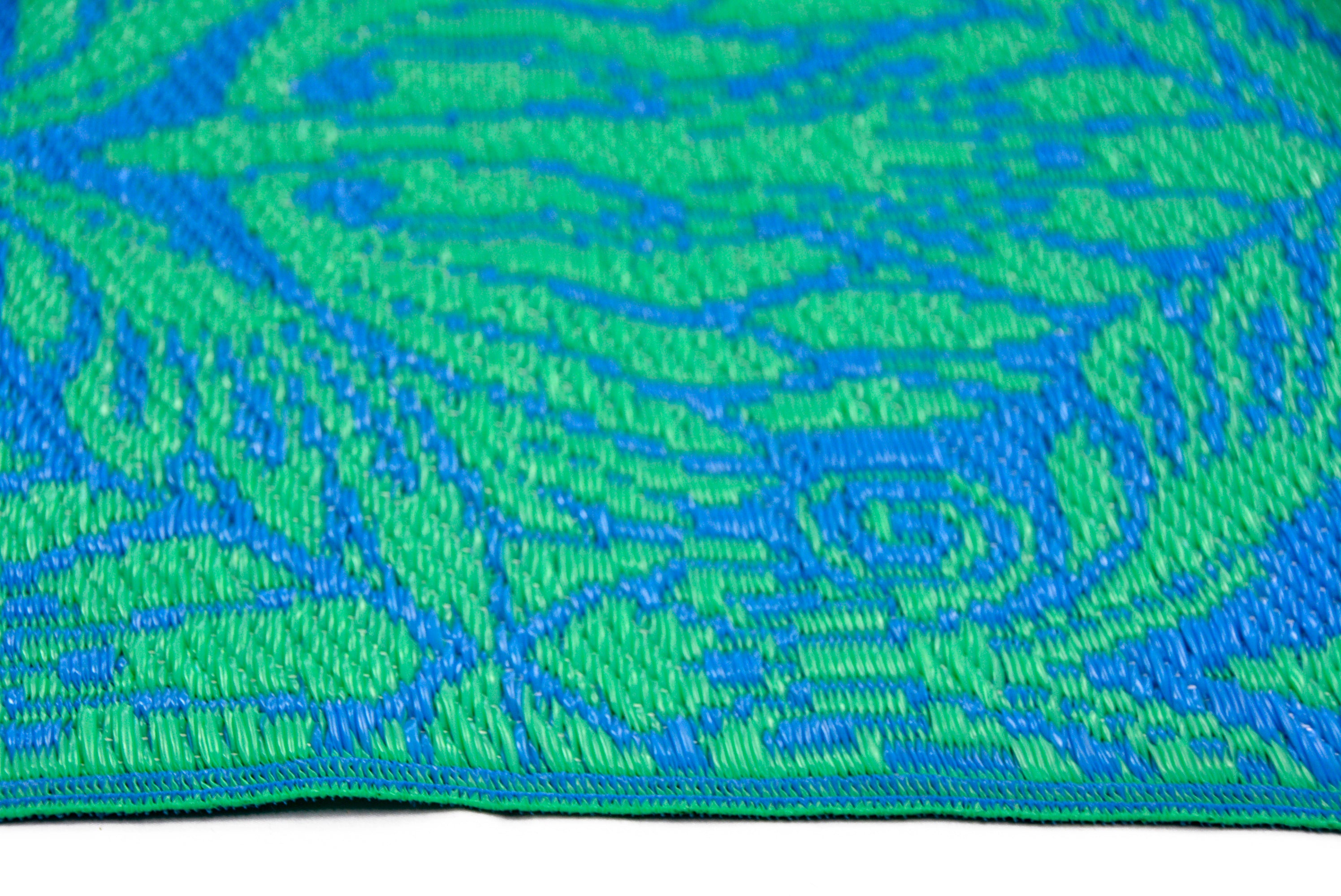 Reversible Indoor/Outdoor Mats - Chatai Peacock - Ocean Green-120x170