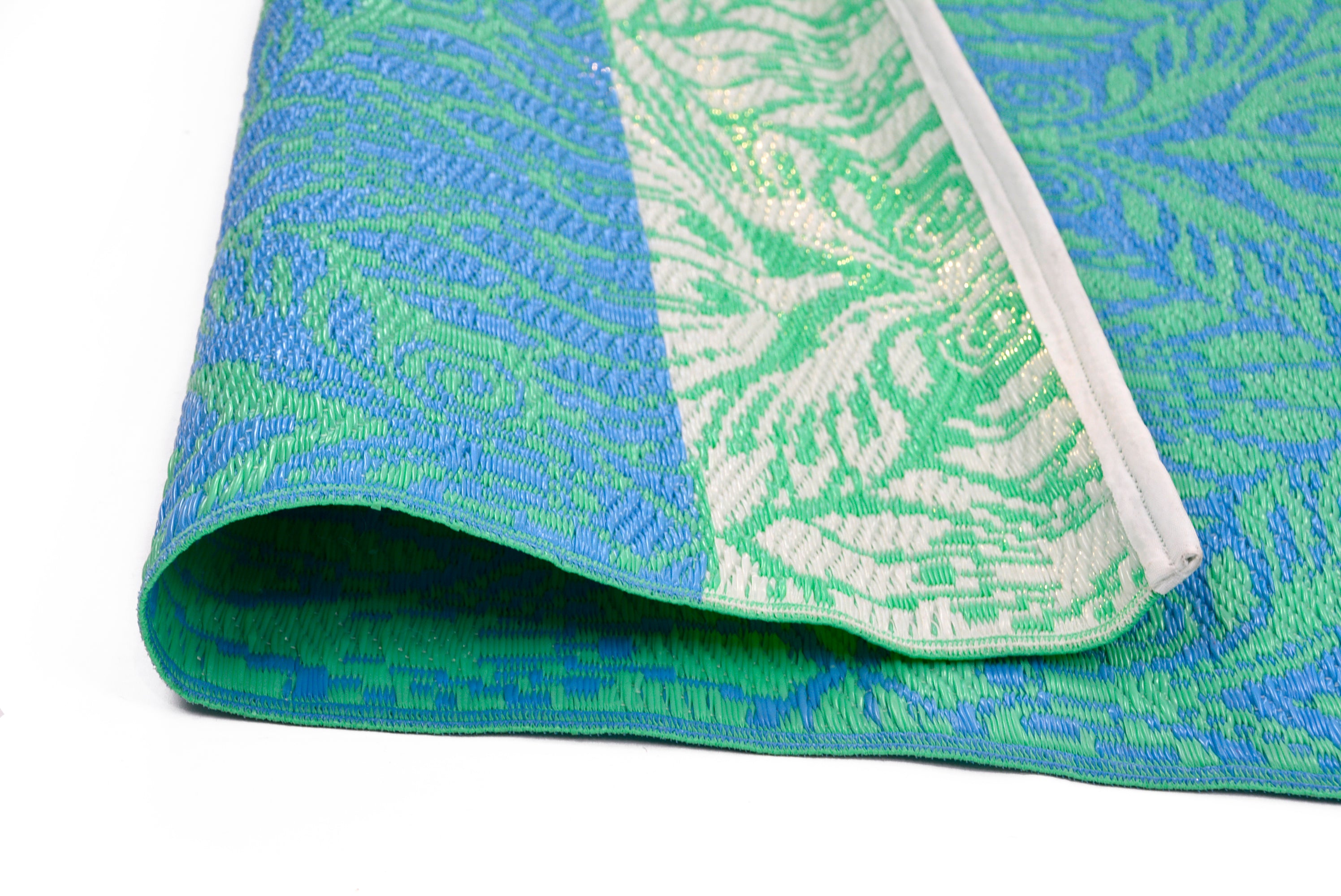 Reversible Indoor/Outdoor Mats - Chatai Peacock - Ocean Green-120x170