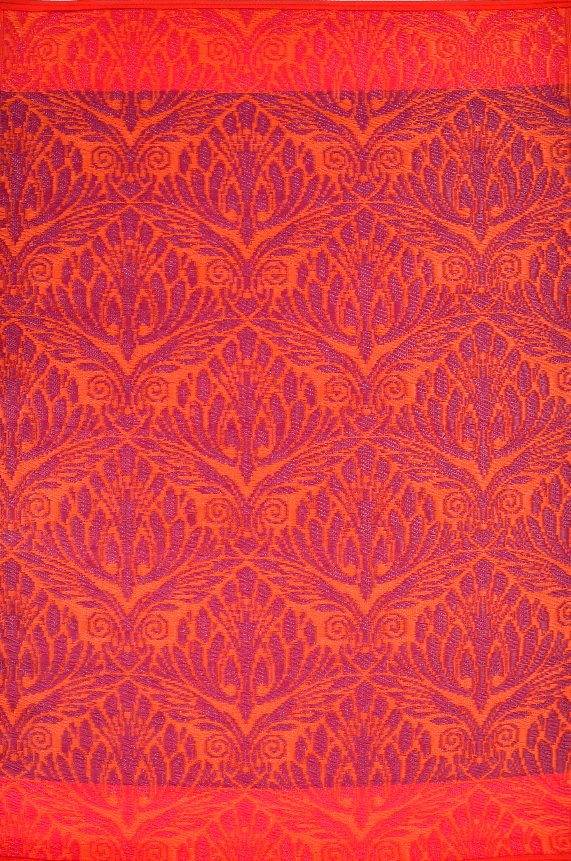 Reversible Indoor/Outdoor Mats - Chatai Peacock - Red-120x170