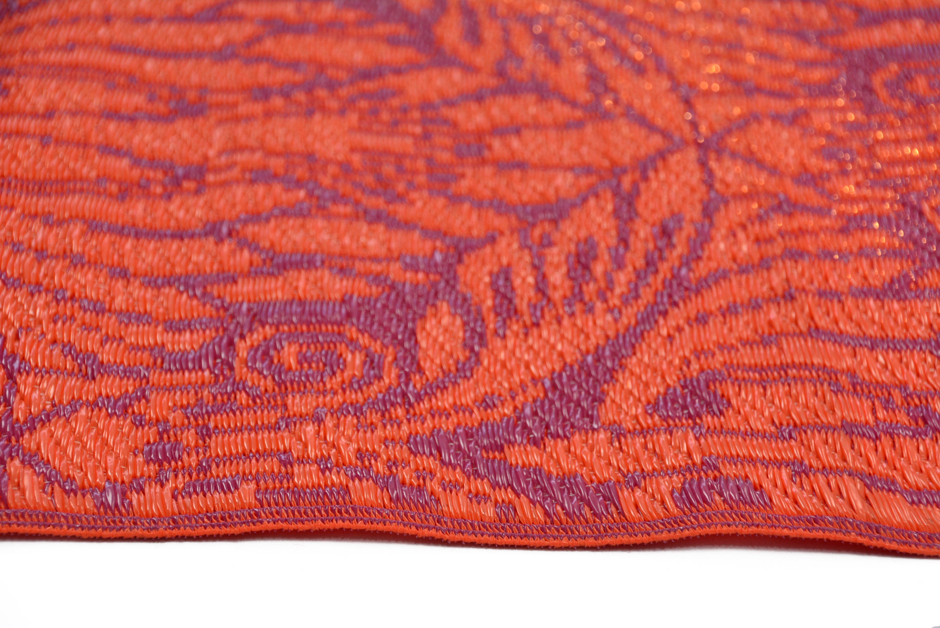 Reversible Indoor/Outdoor Mats - Chatai Peacock - Red-120x170