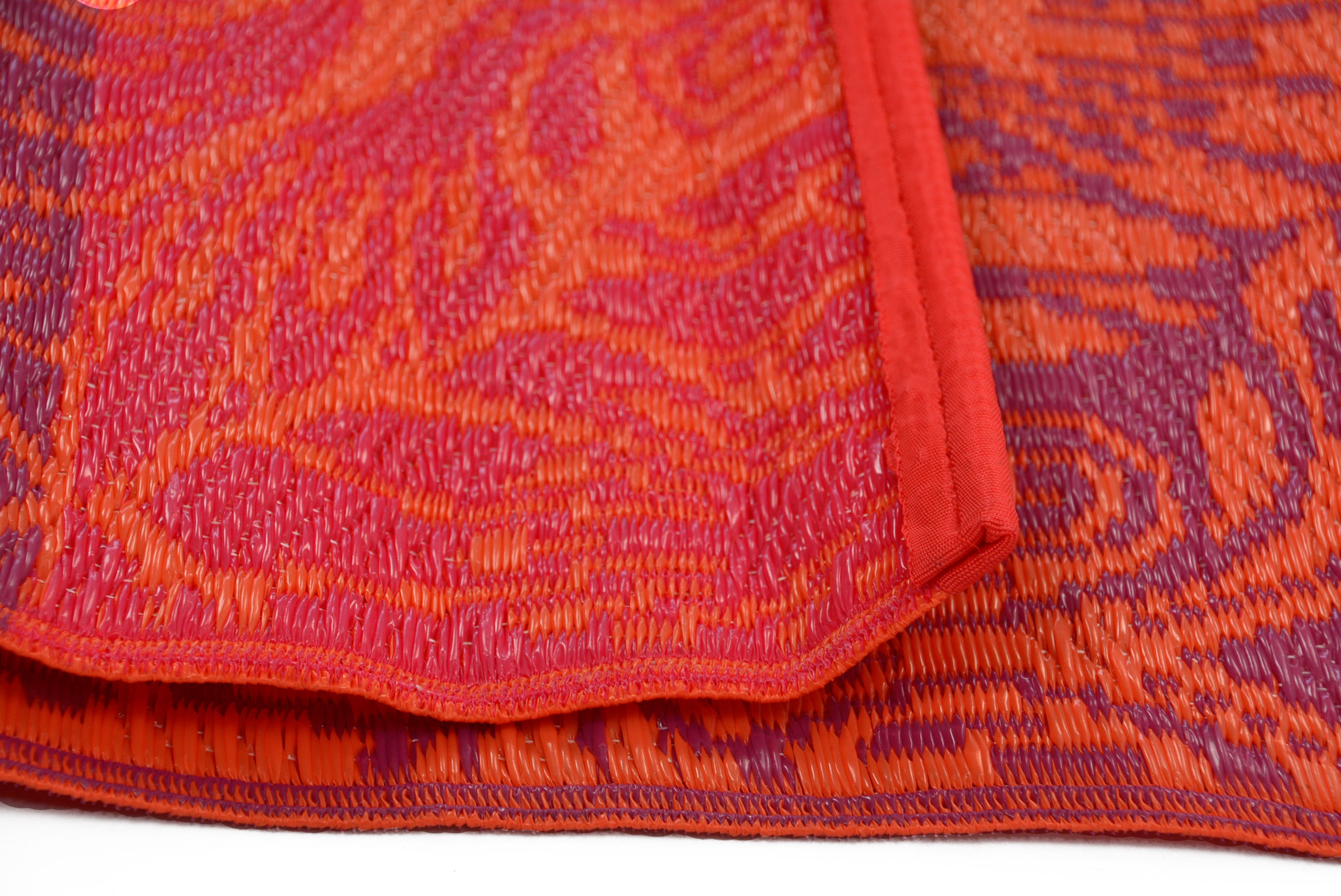 Reversible Indoor/Outdoor Mats - Chatai Peacock - Red-120x170
