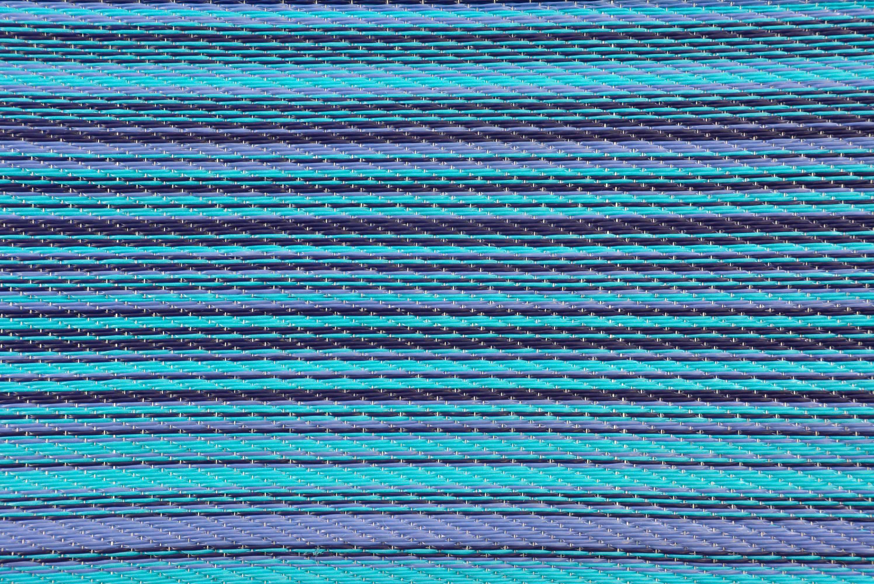 Reversible Indoor/Outdoor Mats - Chatai Rongoli - Blue-90x150