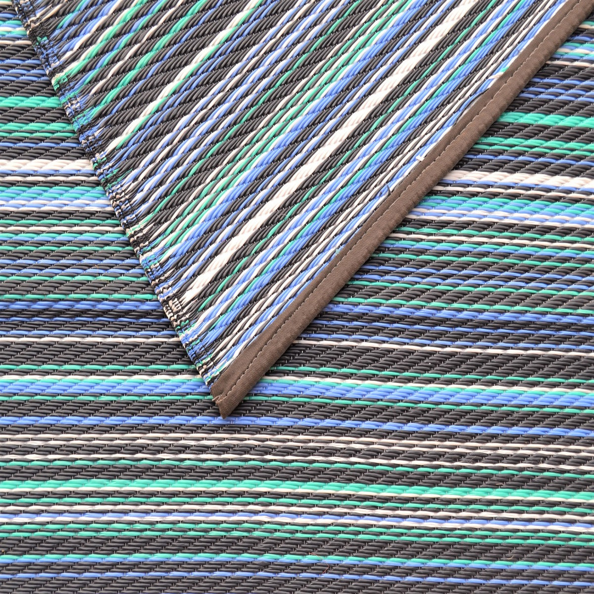 Reversible Outdoor Plastic Mat - Chatai Rongoli - Grey- 120x170cm