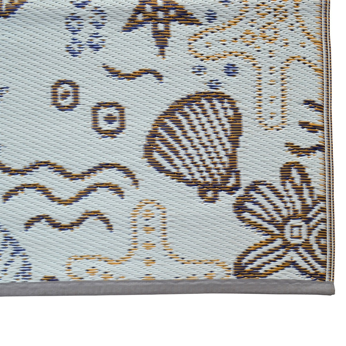 Reversible Outdoor Plastic Mat - Chatai Shells-Multi- 120x170cm