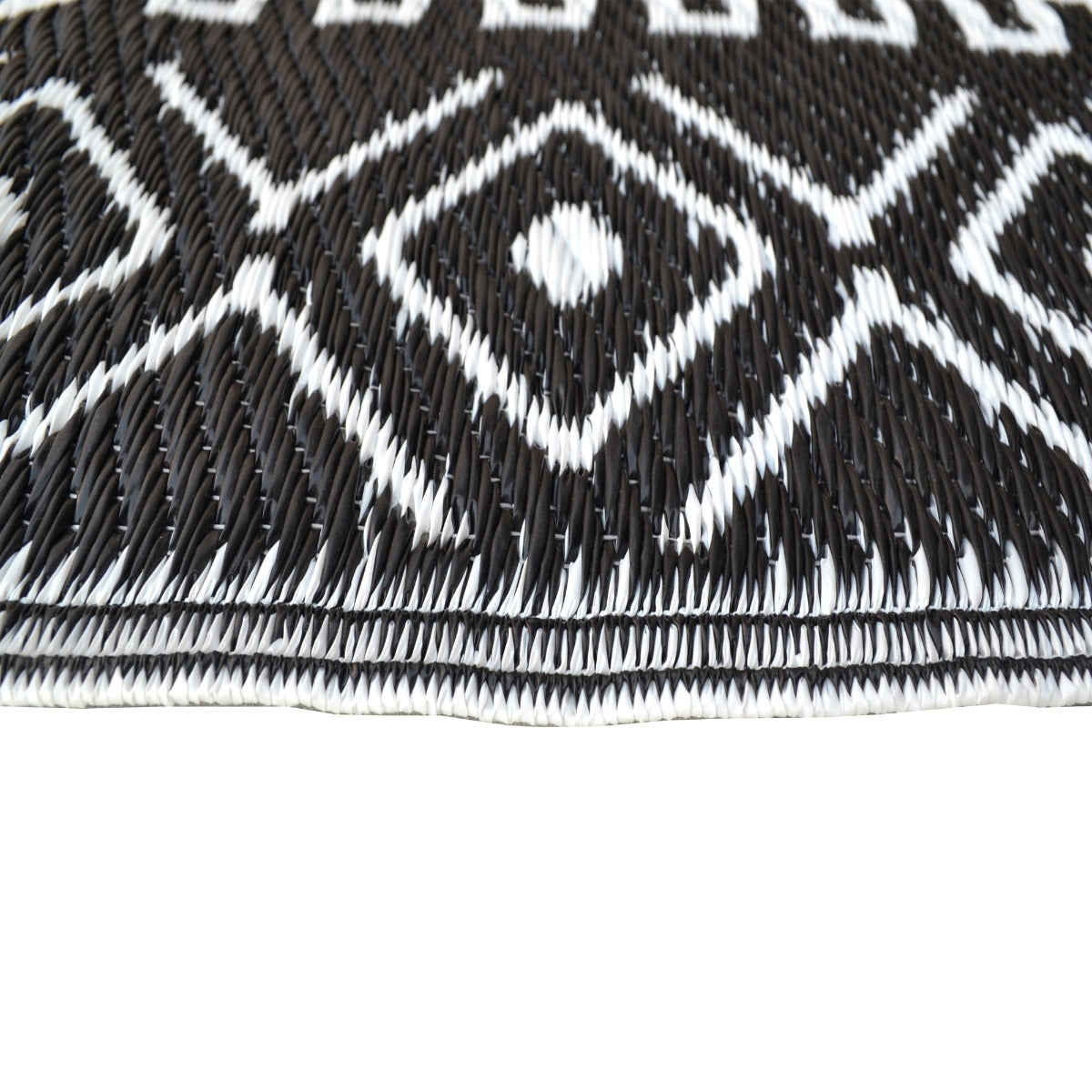 Reversible Outdoor Plastic Mat - Chatai Tomo - Black- 120x170cm