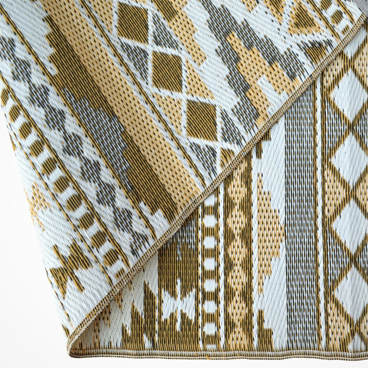 Reversible Outdoor Plastic Mat - Chatai Wanaka-Brown Multi - 120x170cm