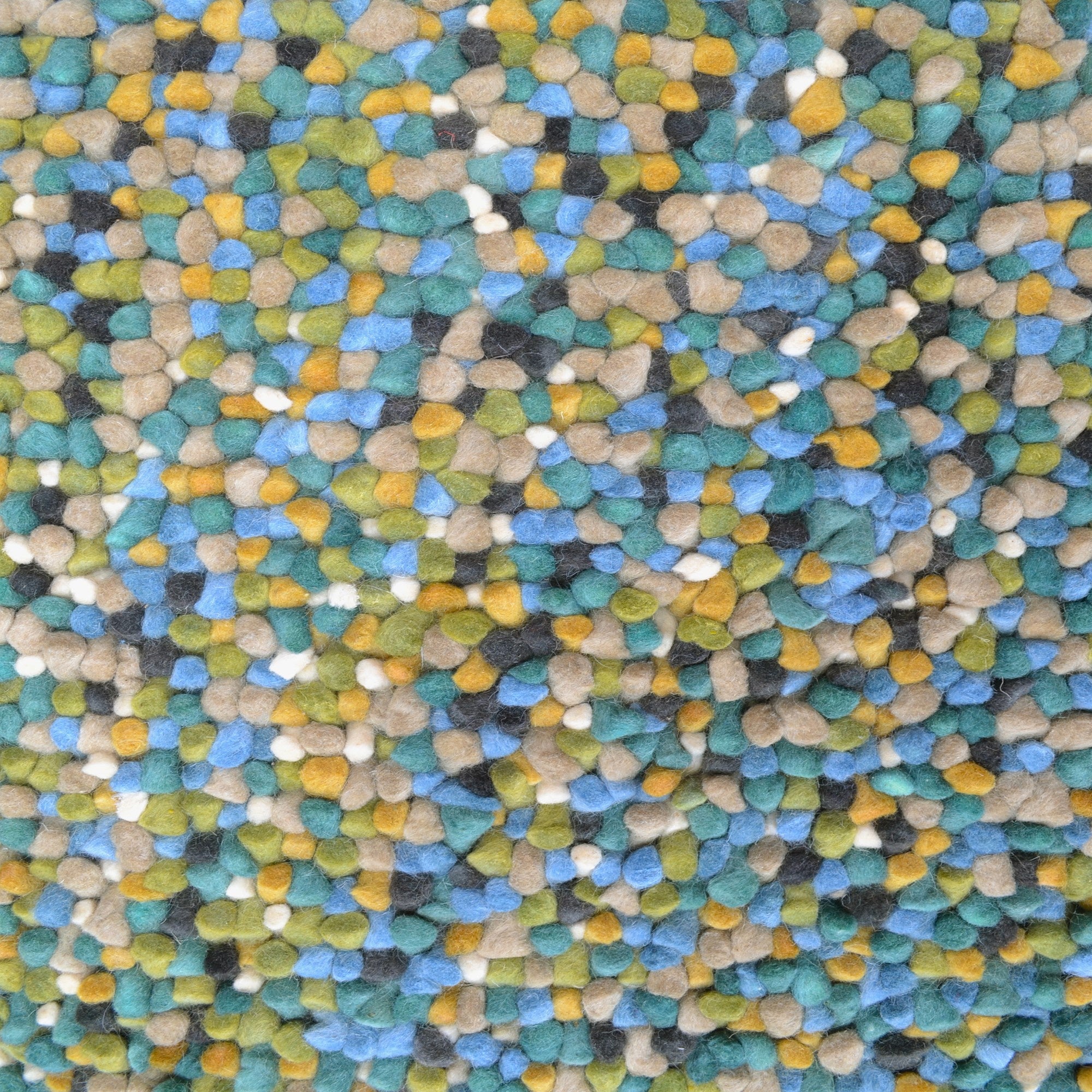 Handwoven Trendy Wool Rug-Jelly Bean-Aqua Multi-120x120cm