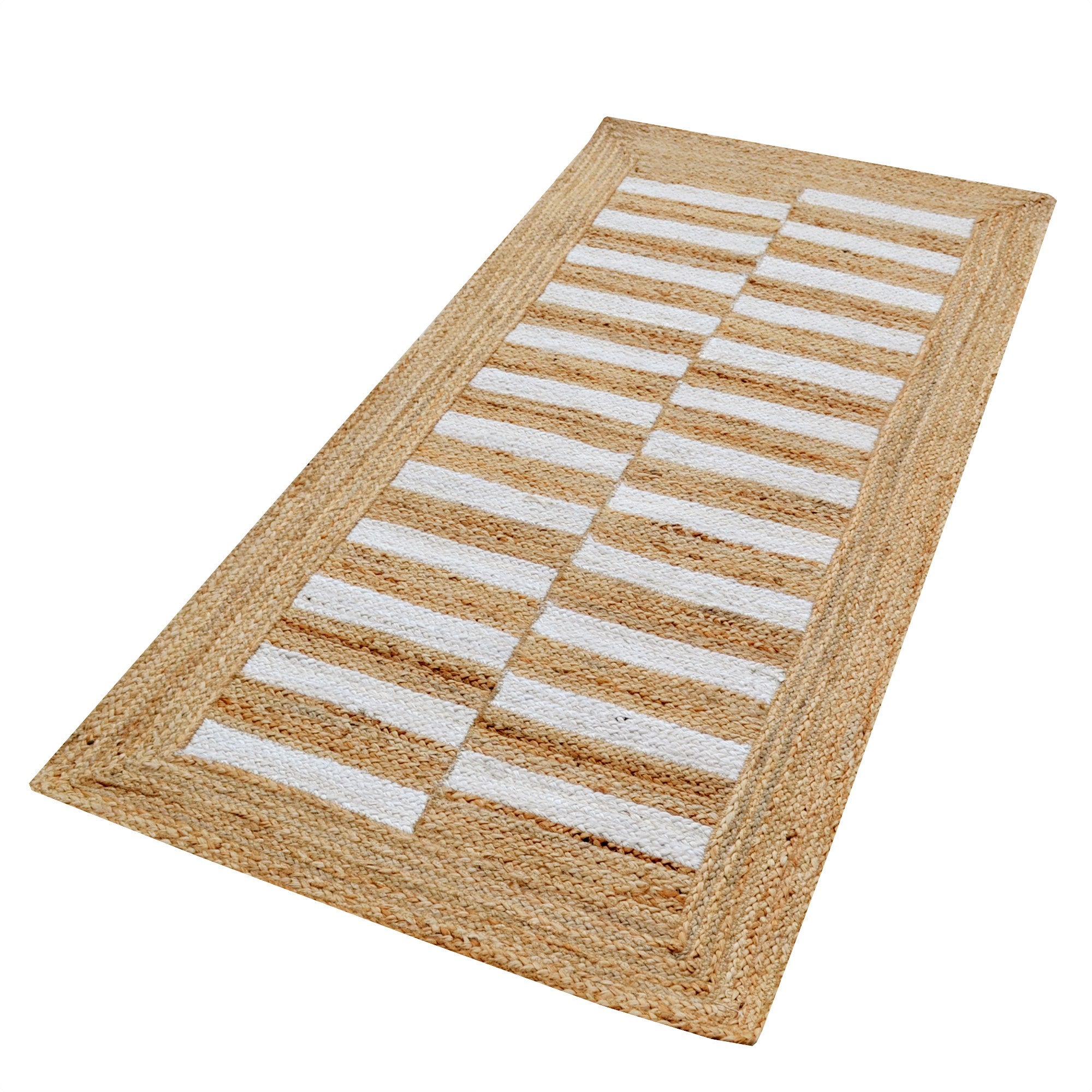Handwoven Natural Jute Rug - Oaxaca - Natural/Cream - 80x150cm