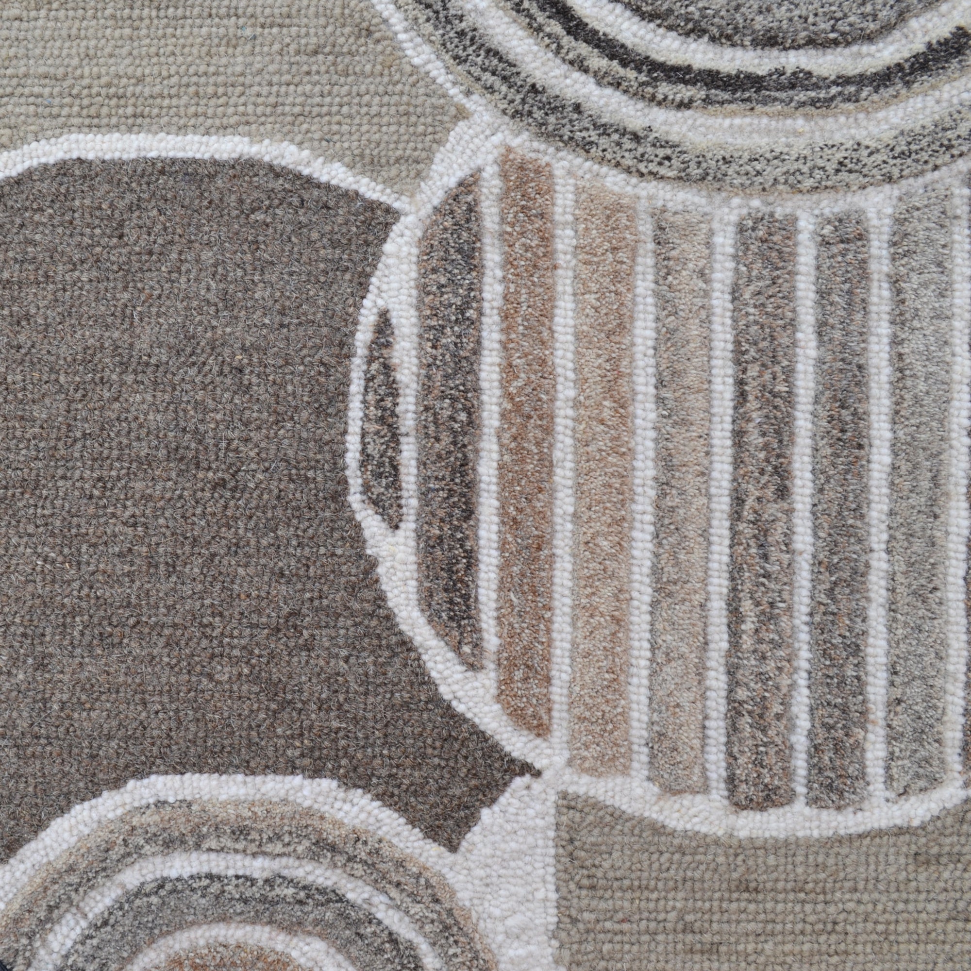 Designer Handmade Wool Rug - Texture 6421-Natural-110x160cm