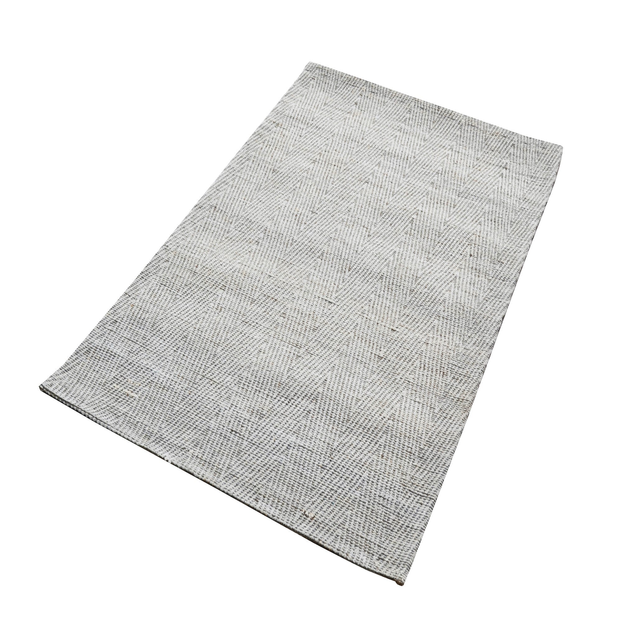 Handwoven Chevron Jute Rug-6419-Silver/Natural-60x90cm