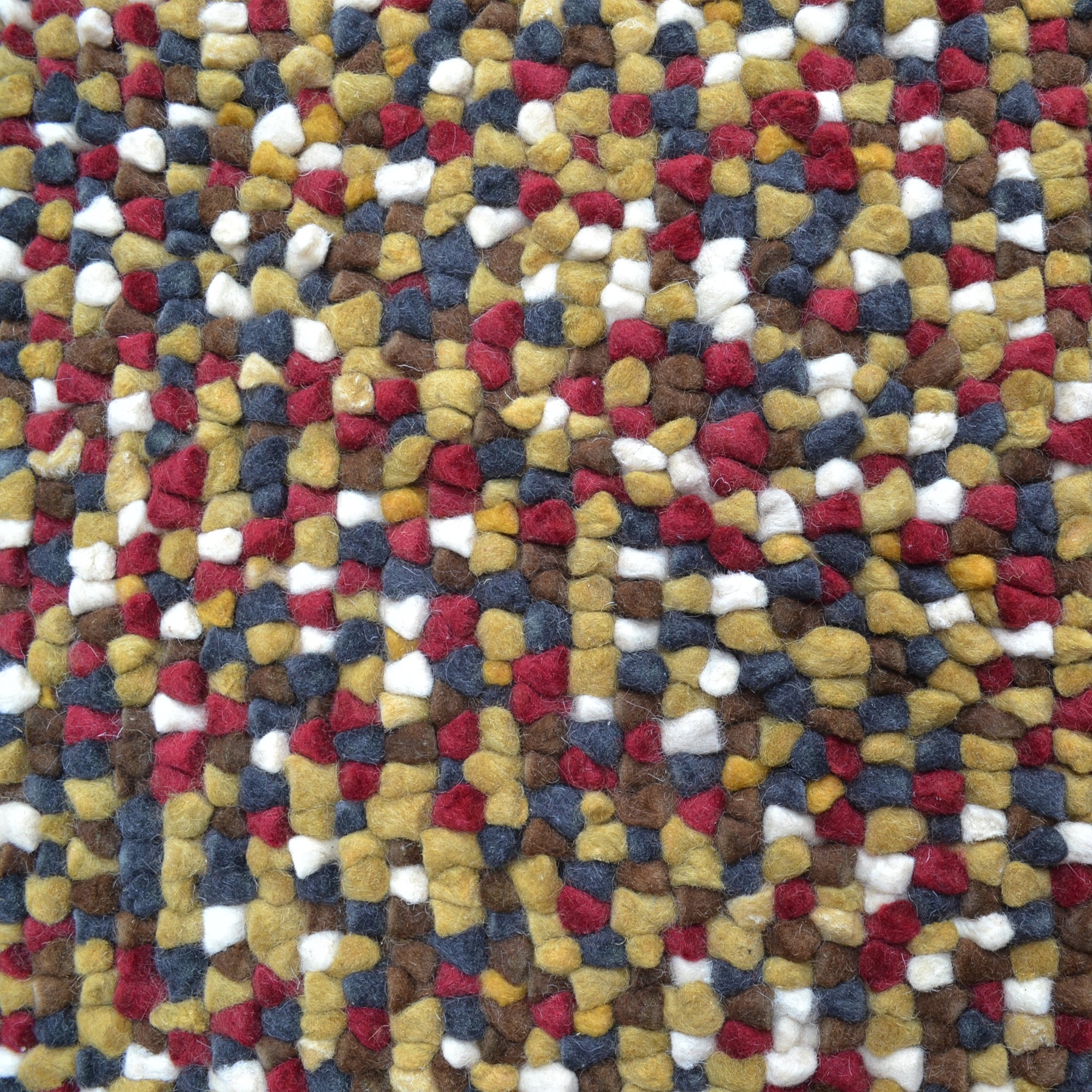 Handwoven Trendy Wool Rug-Jelly Bean-Brown Multi-120x120cm