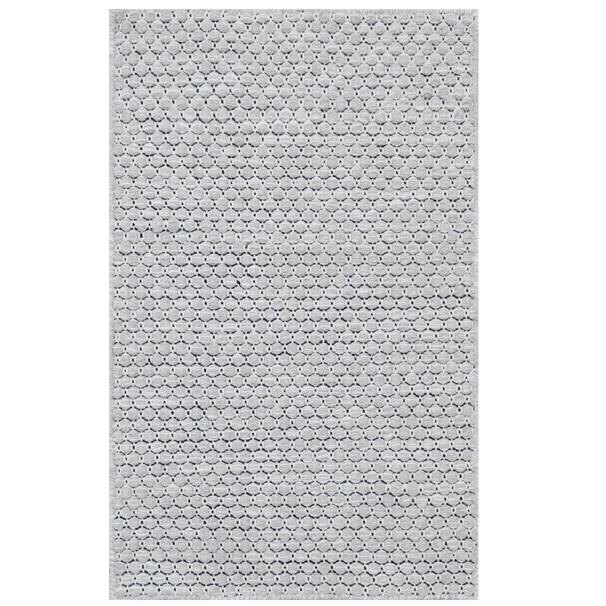 Handwoven Marble Wool Rug-6423-Silver-60x90cm