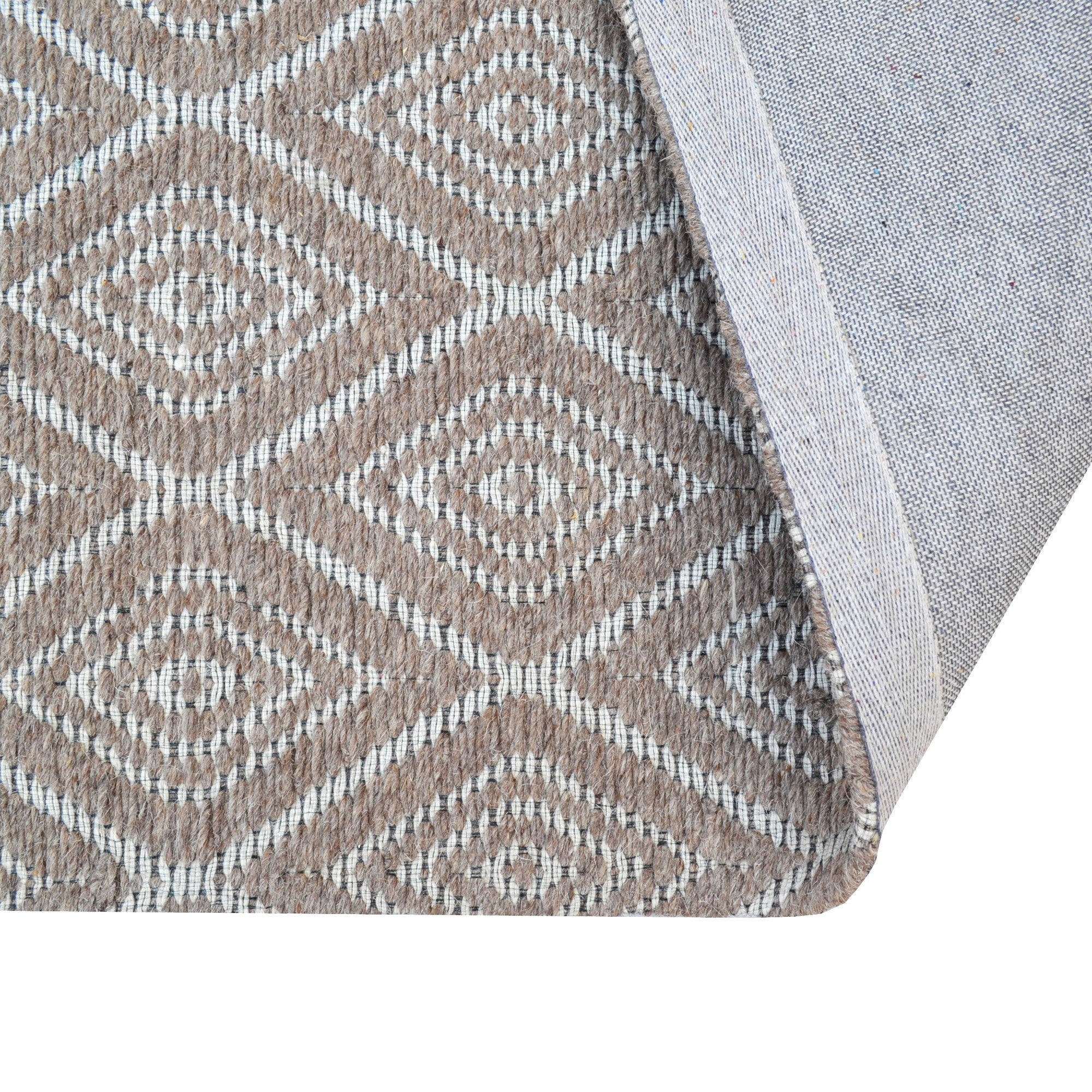 Handwoven Wool Rug-Malang 502-Natural/Brown-110x160cm