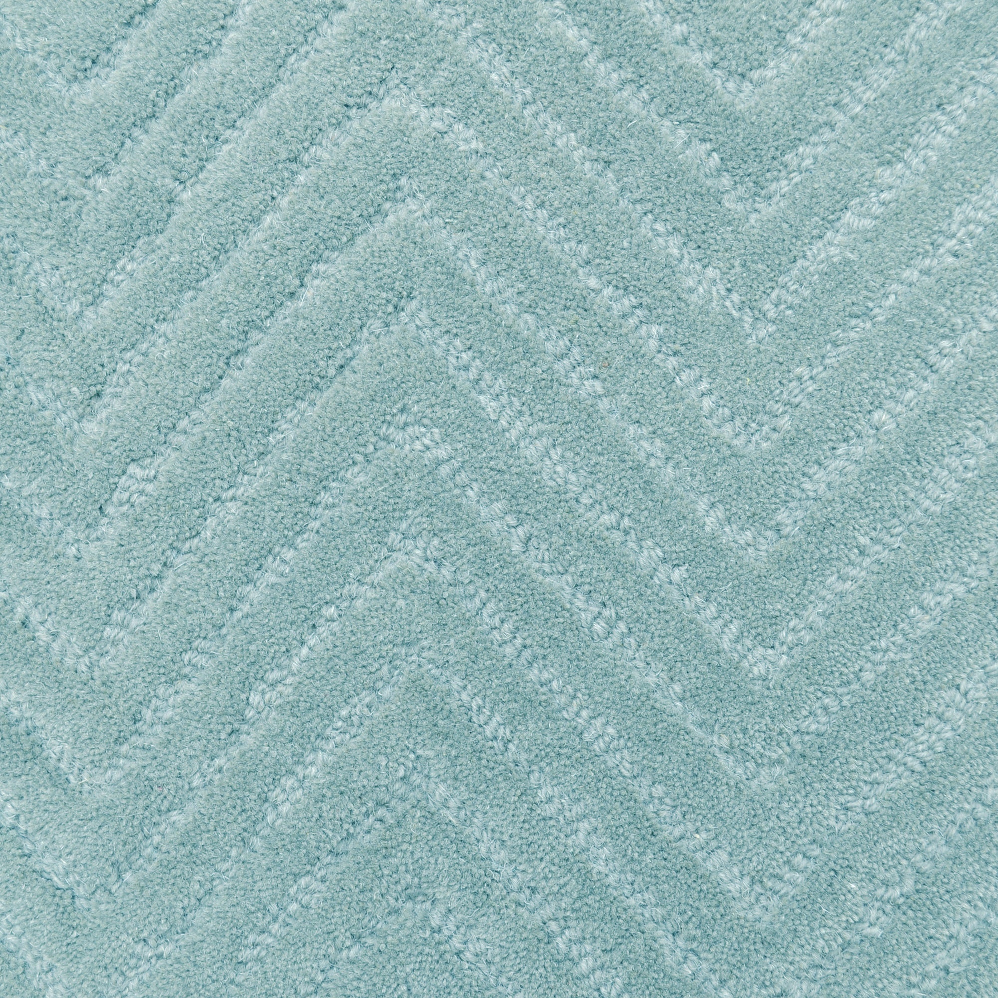 Handmade Chevron Wool Rug- 6439- Aqua-60x90cm