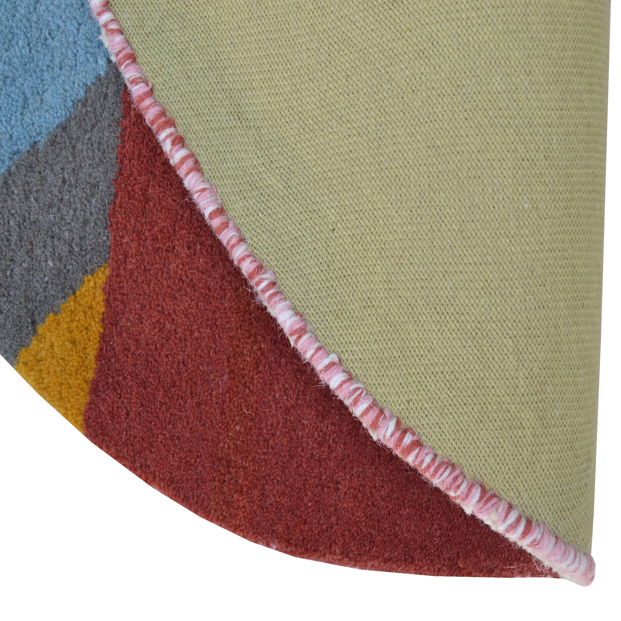 Handmade Woollen Round Rugs-Decotex 6440-Multi-100x100cm