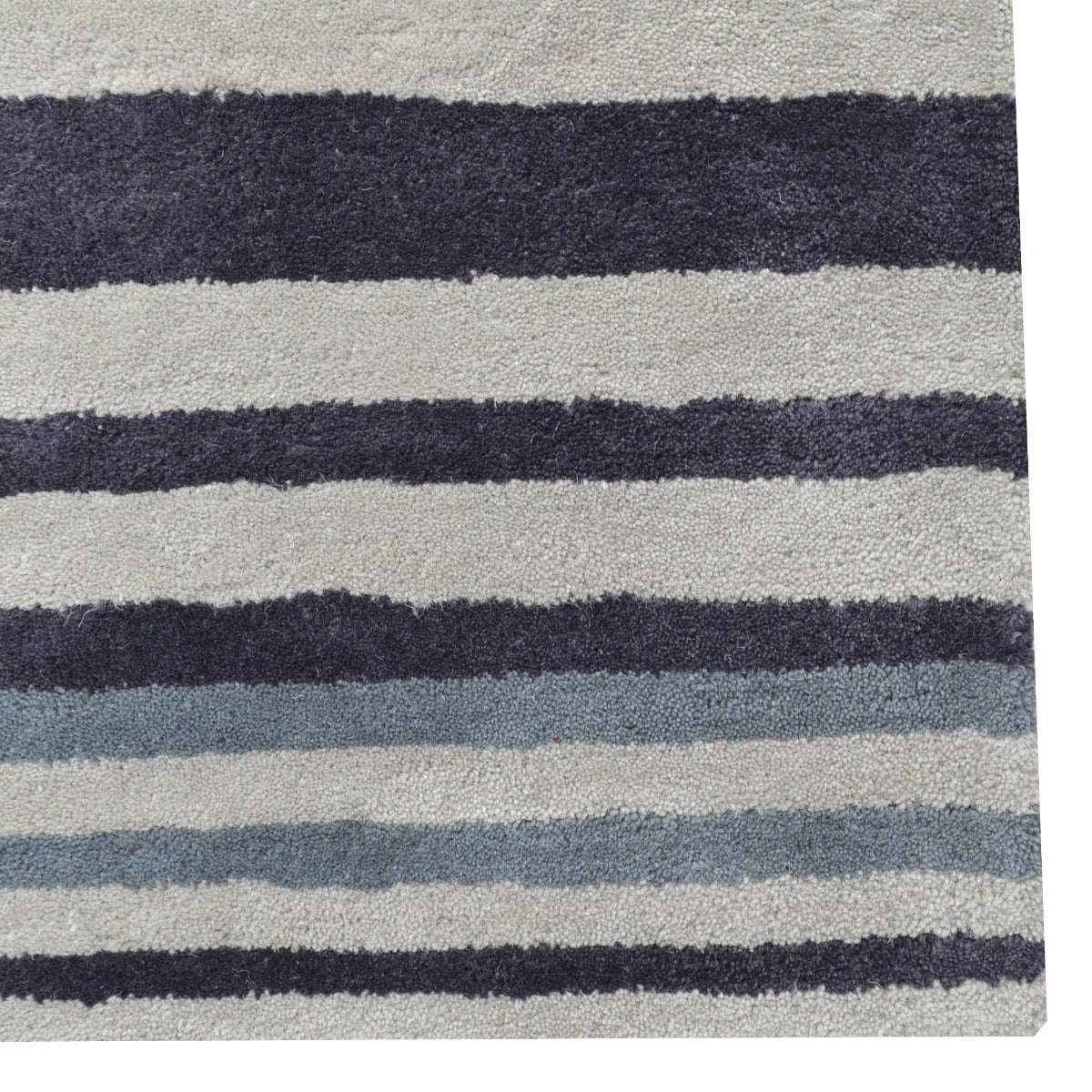 Designer Handmade Striped Wool Rug-6283-Multi-110x160cm