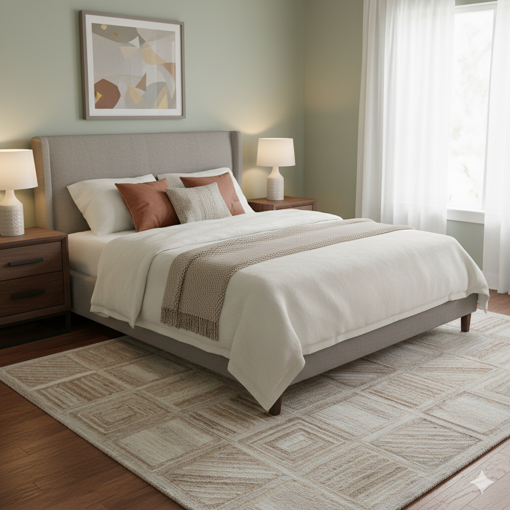 Handmade Texture Wool Rug- 6430-Natural Mix-110x160cm