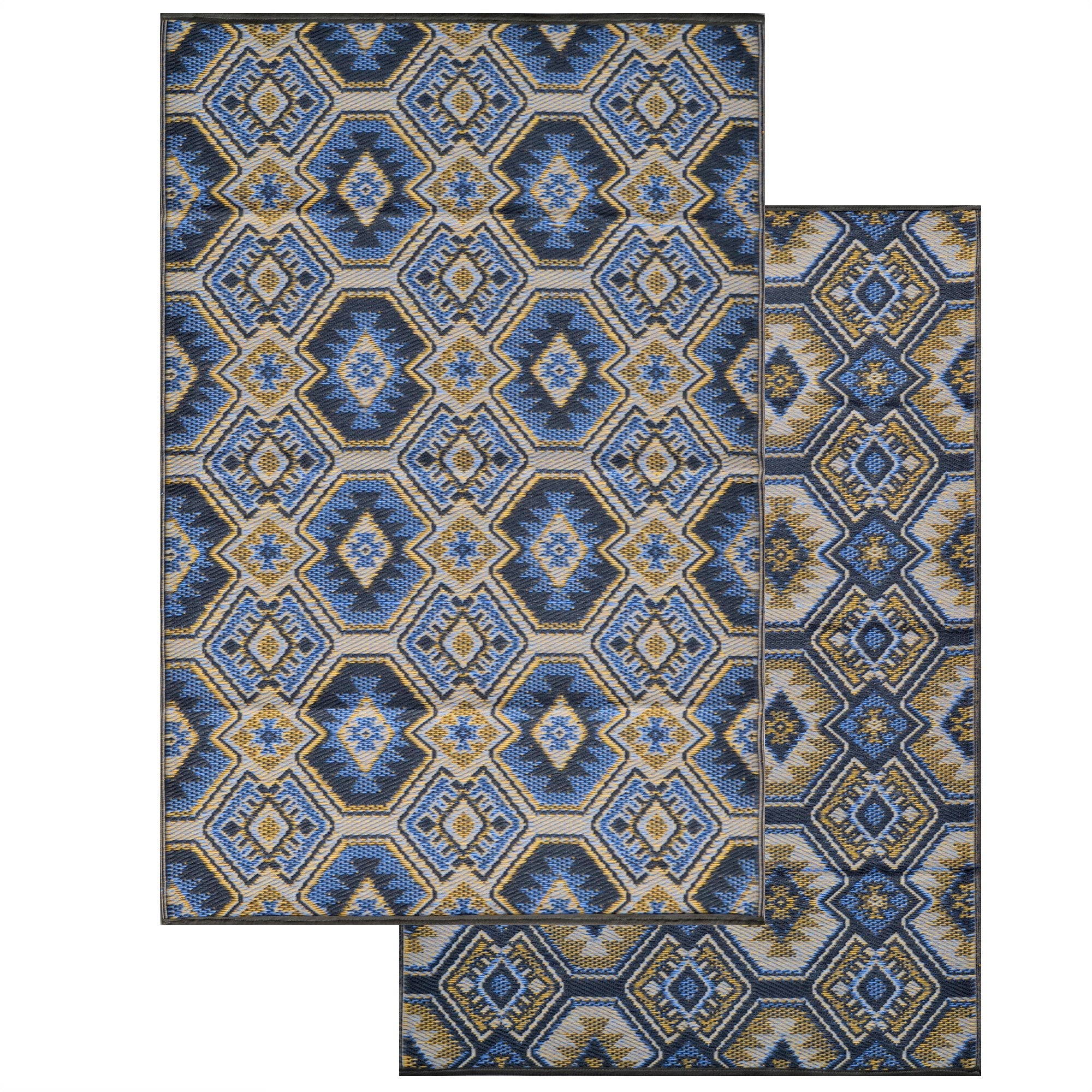 Outdoor Camping Picnic Mat-Chatai port-blue-120x170cm