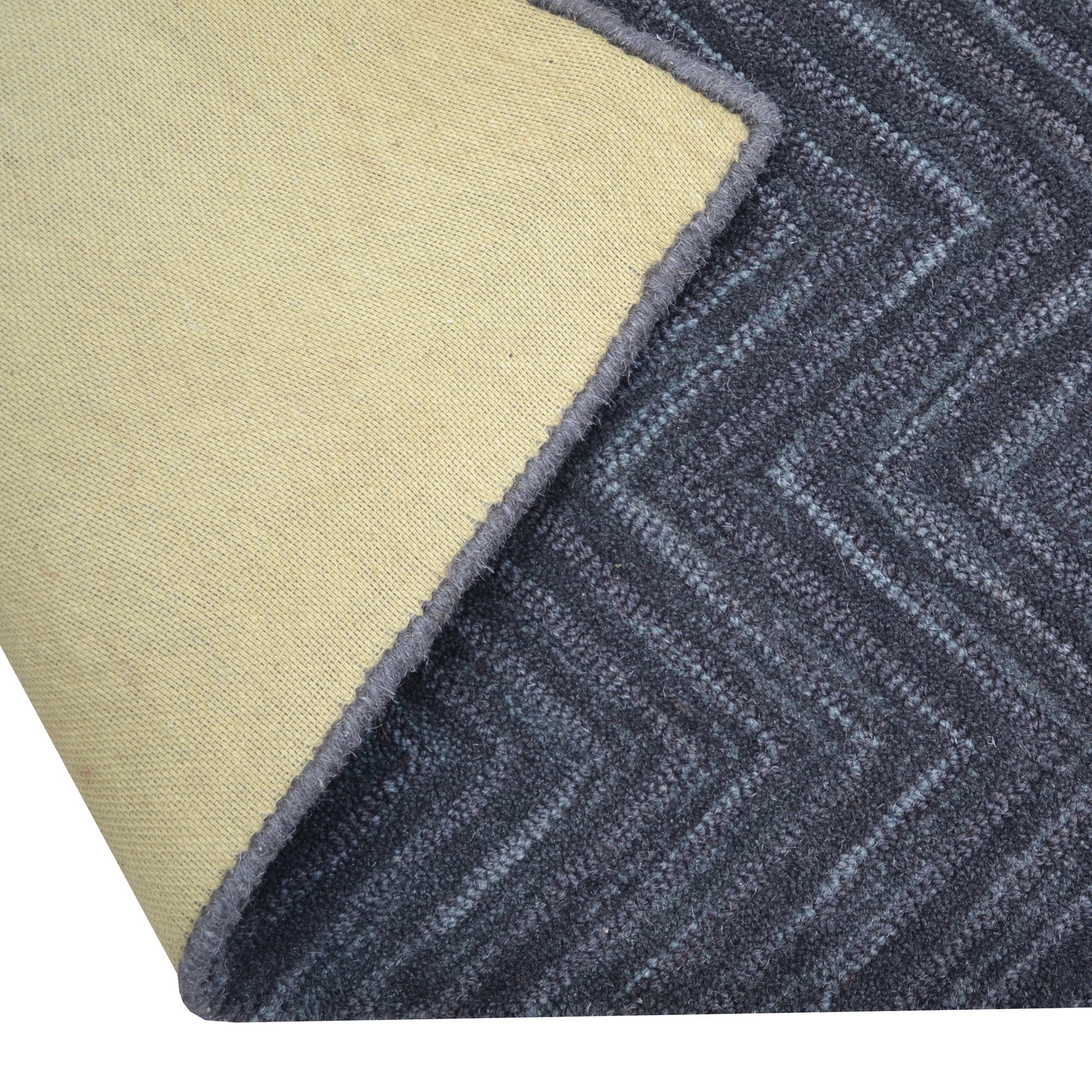 Handmade Chevron Wool Rug- 6439- Iron Grey-60x90cm