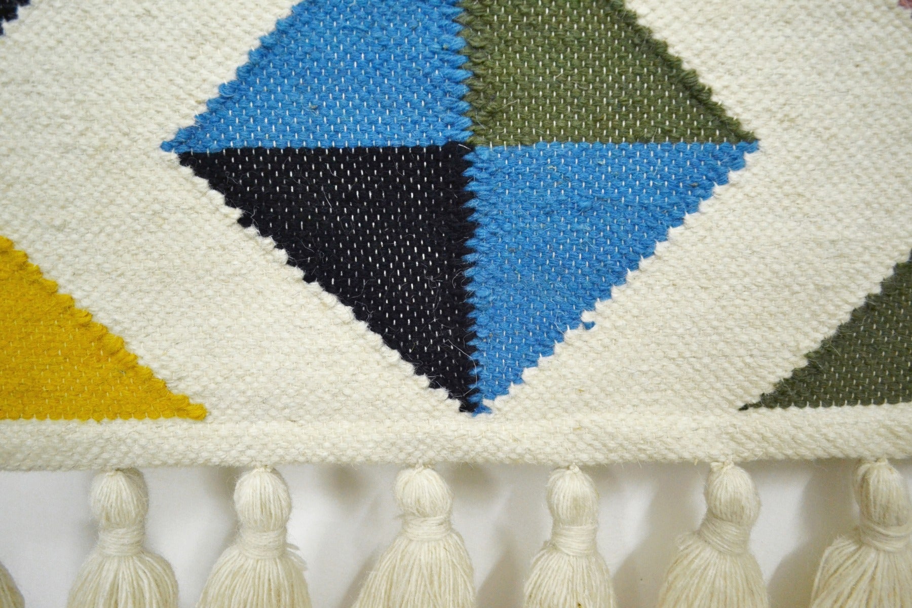 Artisan Decor Handwoven Woolen Wall Hanging - AD006 - Ivory/Multi - 50x90cm