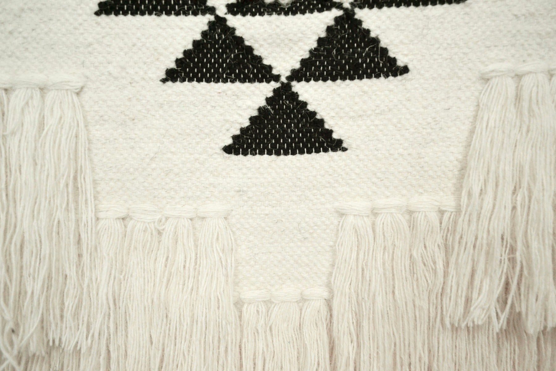 Artisan Decor Handwoven Woolen Wall Hanging - AD007 - Ivory/Black - 50x90cm