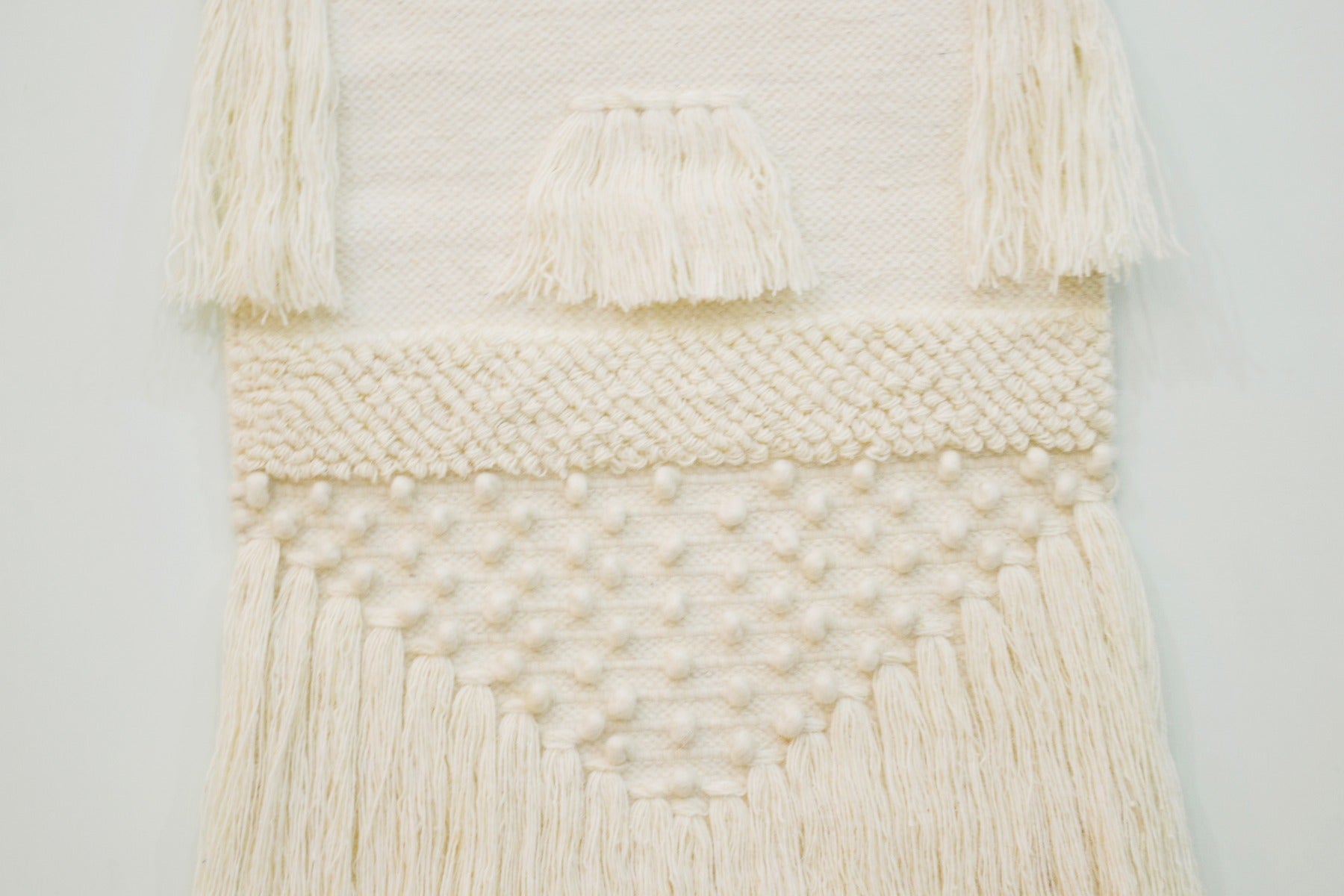 Handwoven Woollen Wall Hanging - AD010 - Ivory - 50x90cm