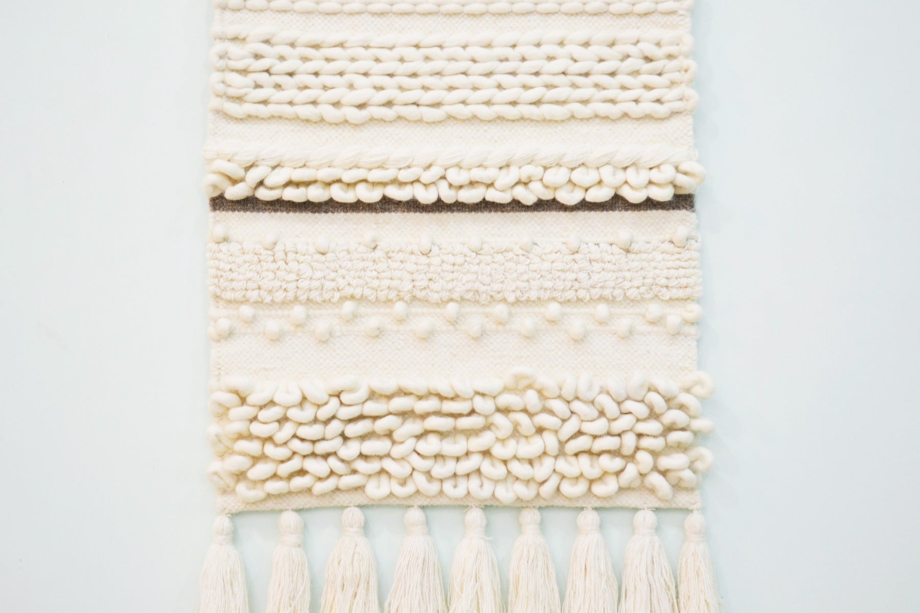 Handwoven Woollen Wall Hanging - AD011 - Ivory - 50x80cm