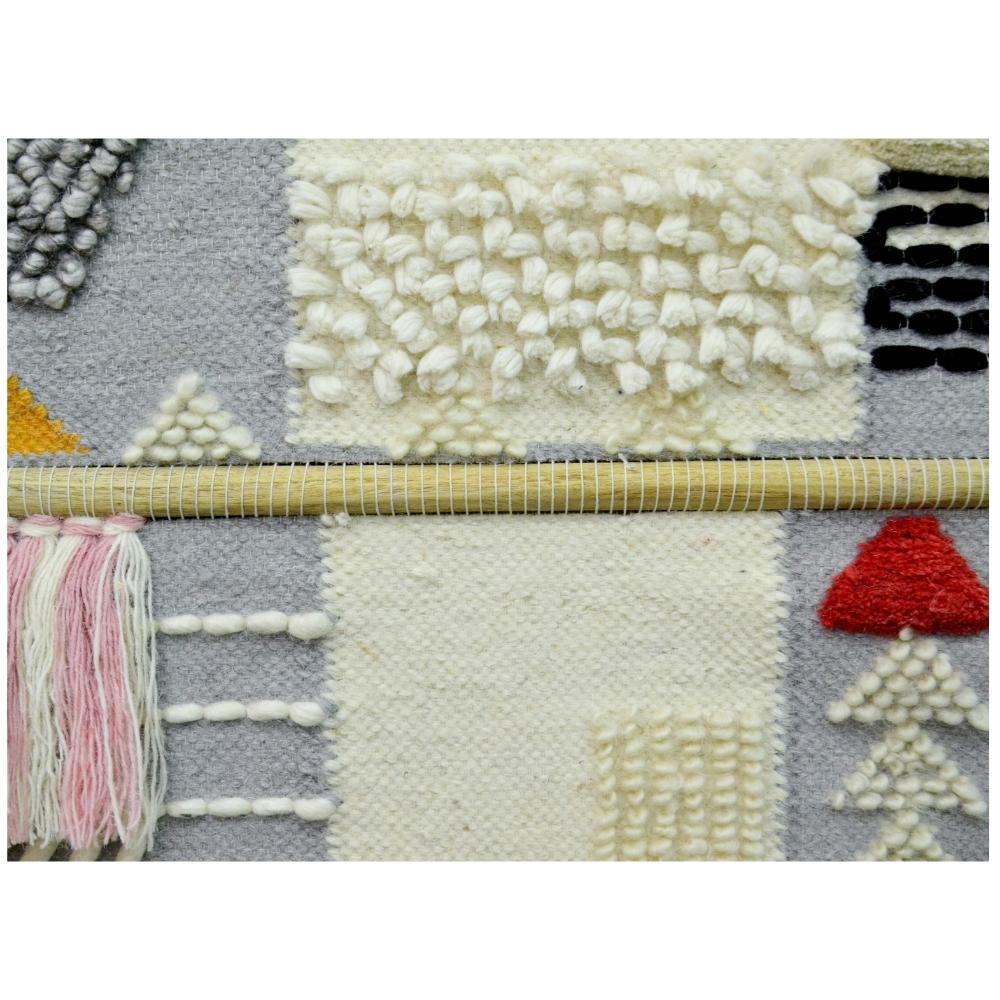 Artisan Decor Handwoven Woollen Wall Hanging-AD20-Pink/Multi-50x100cm