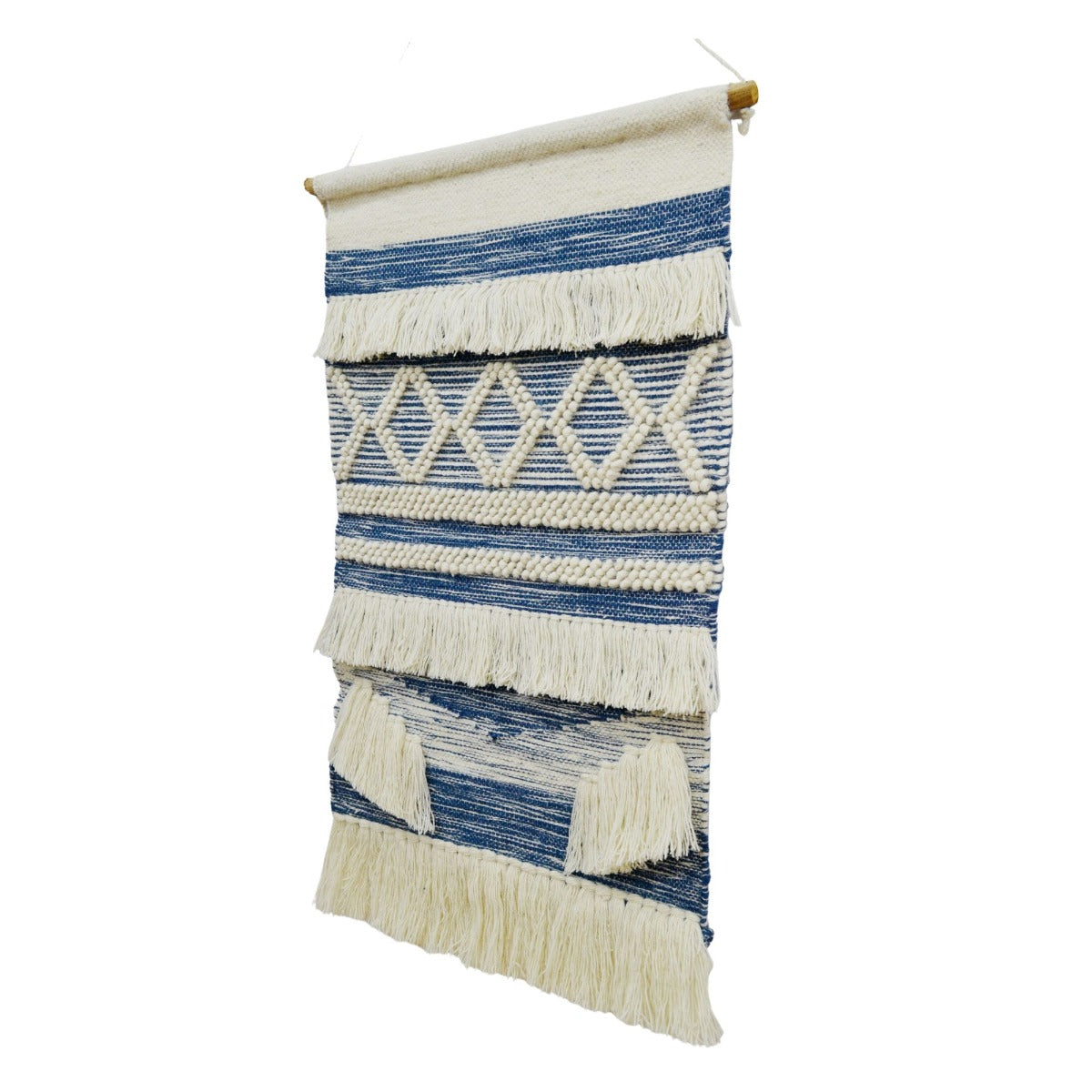 Modern Handwoven Wallhanging-Verona AD-24-Ivory Denim-55x100cm