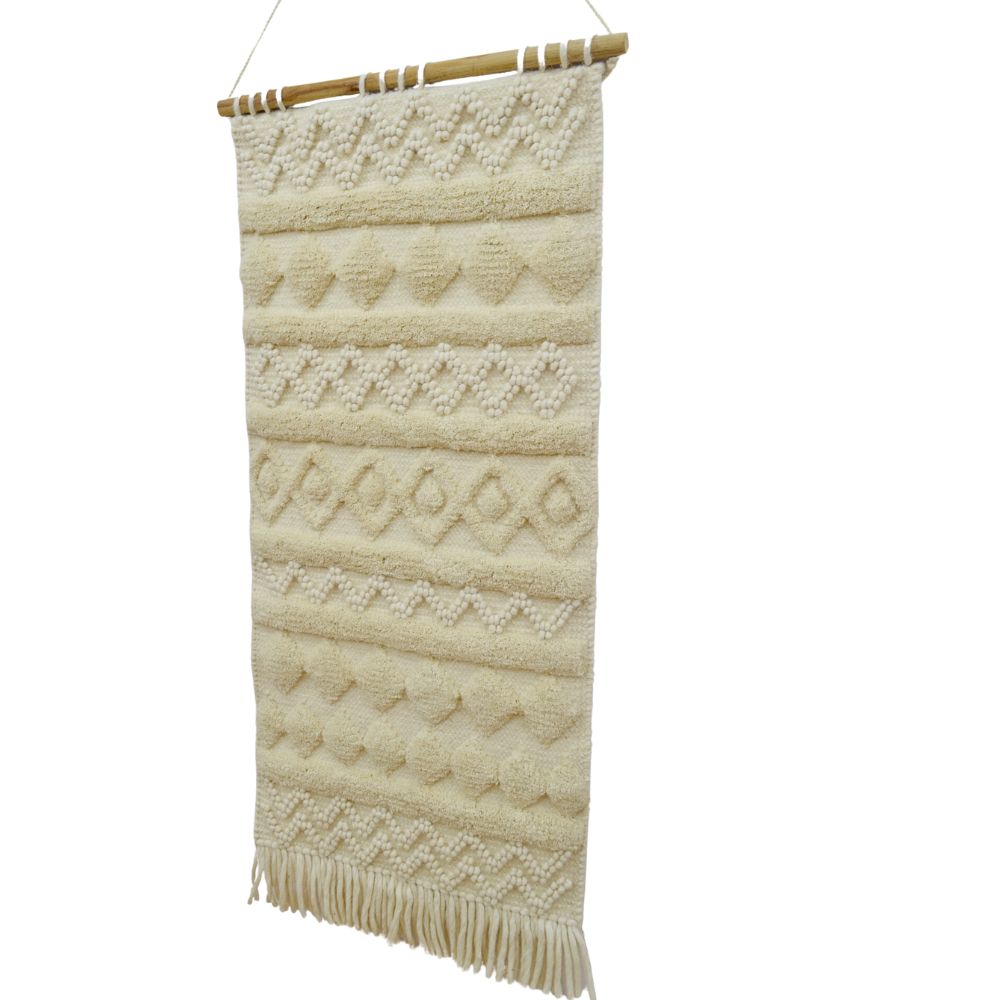 Modern Handwoven Wallhanging-Strasbourge AD-25-Ivory-50x120cm