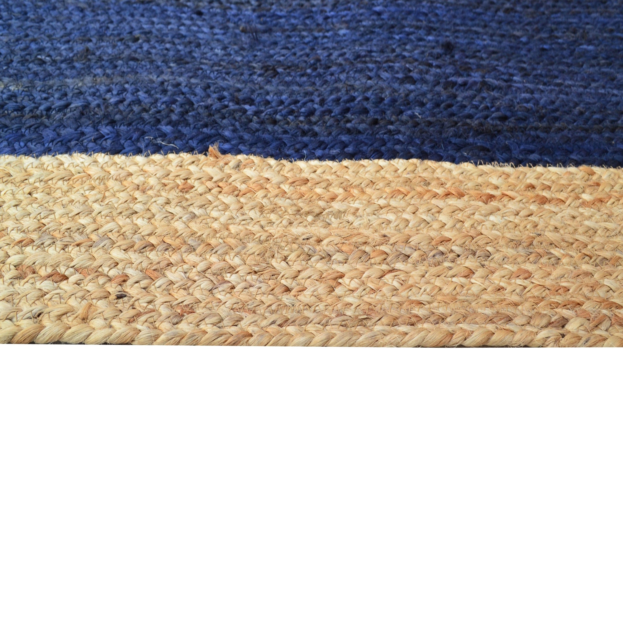 Handwoven Border Jute Rug-1147-Natural/Navy-80X150cm