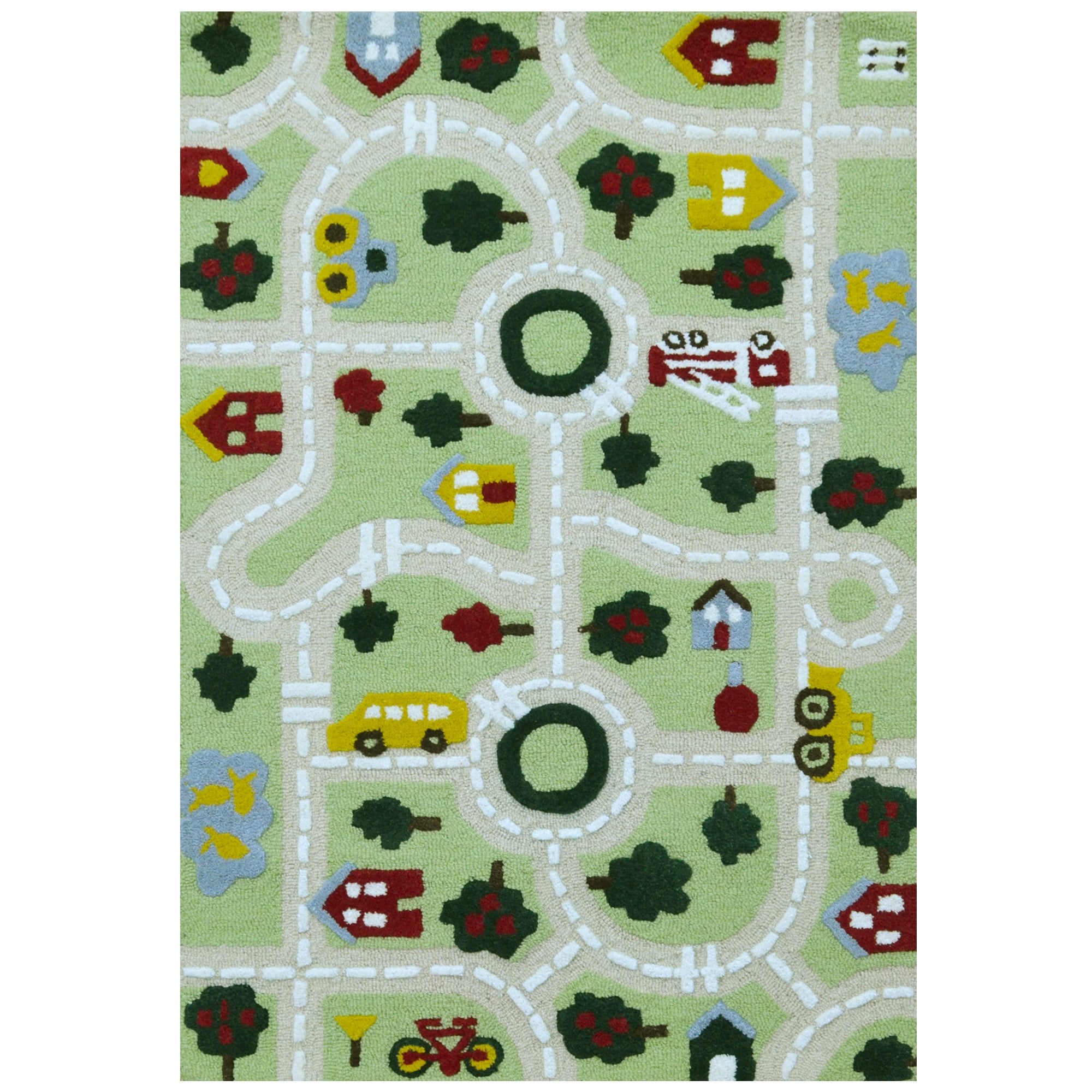 Handtufted Wool Rug-Charlie Town 6450-Green-80X150cm