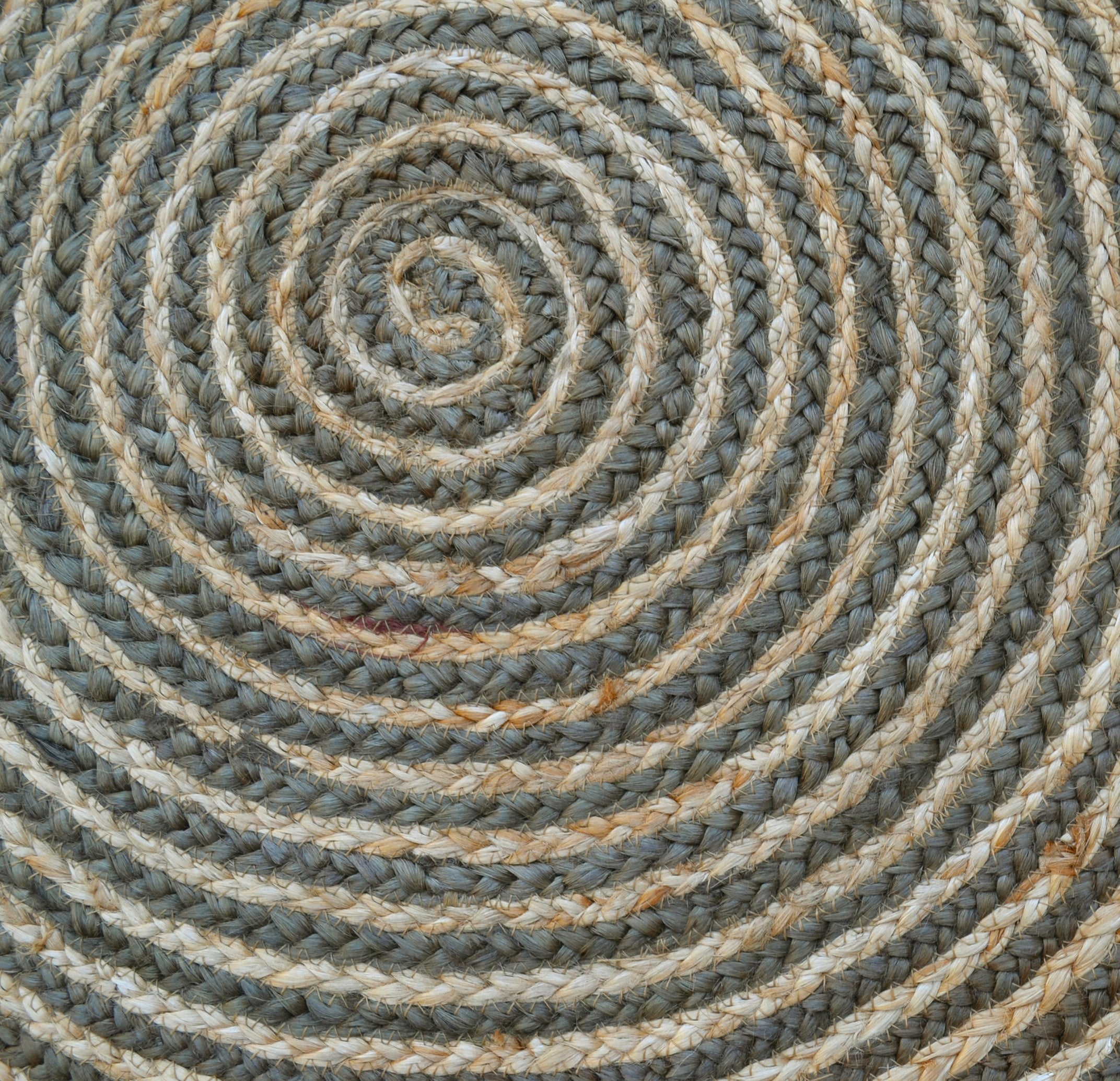 Handwoven Round Jute Rug-Spiral 6009-Natural/Heena-120x120cm