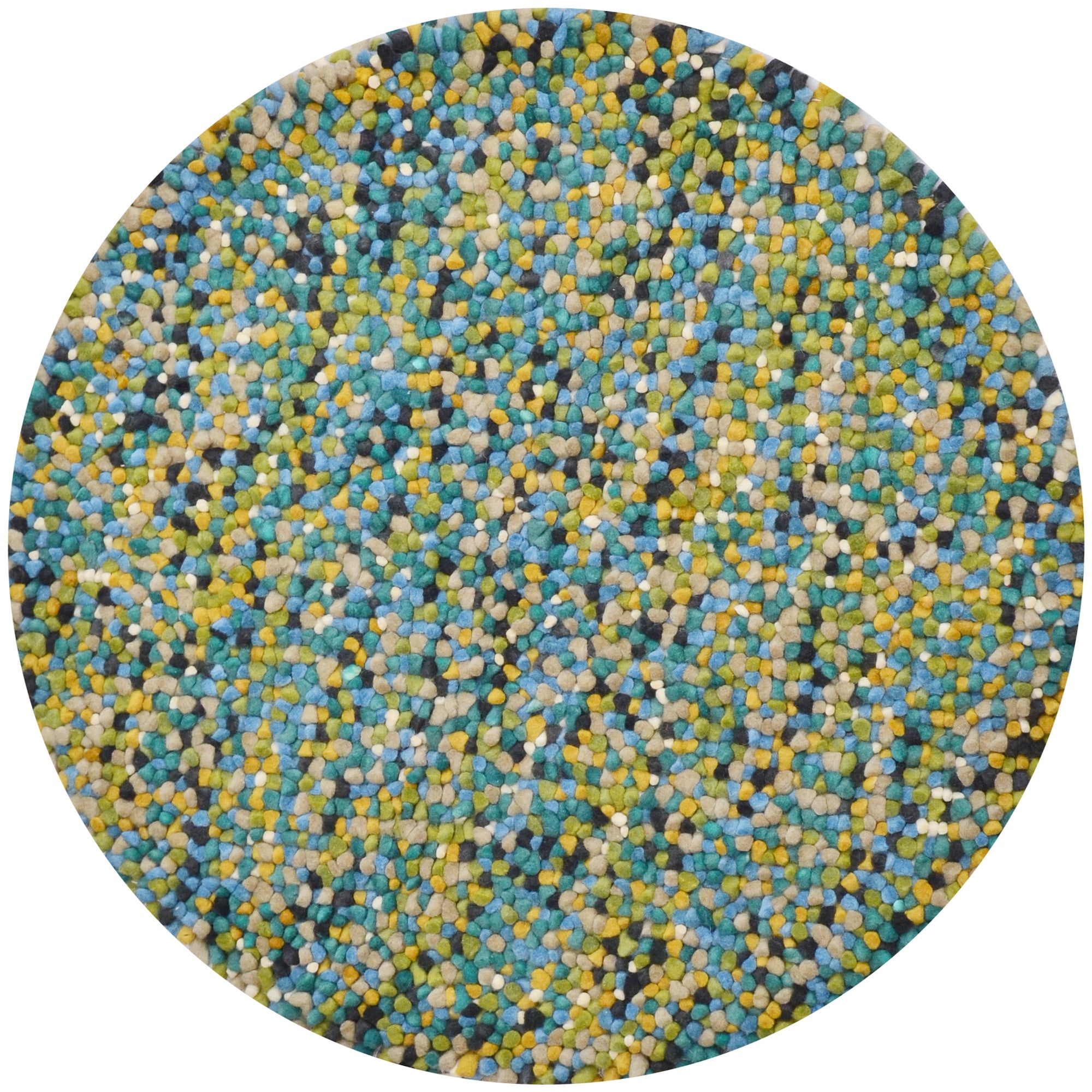 Handwoven Trendy Wool Rug-Jelly Bean-Aqua Multi-120x120cm