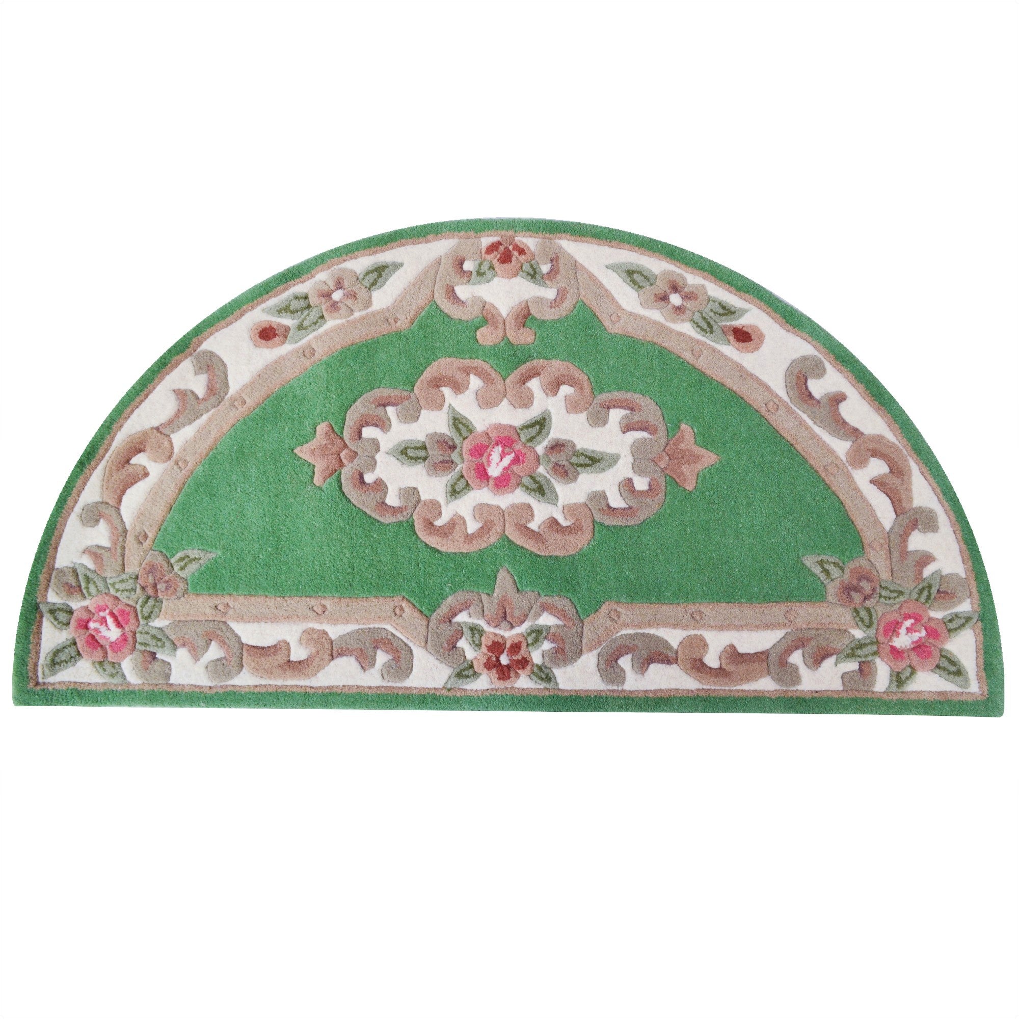 Traditional Handmade Wool Rug-Avolon-Pista Green-120x120cm